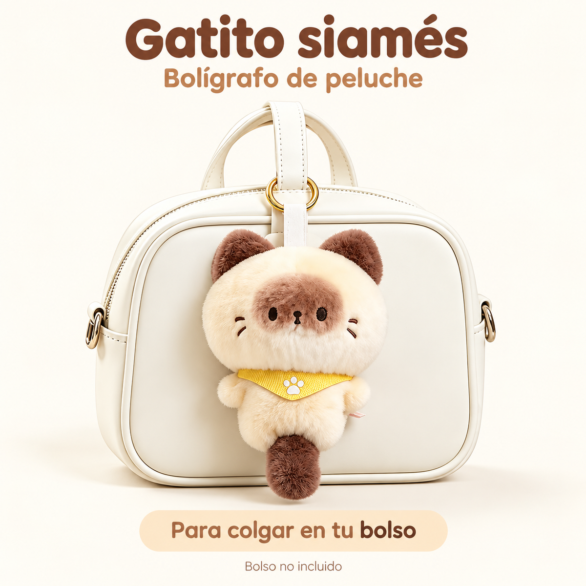 Lápiz de Peluche Gatito con Aro para Colgar