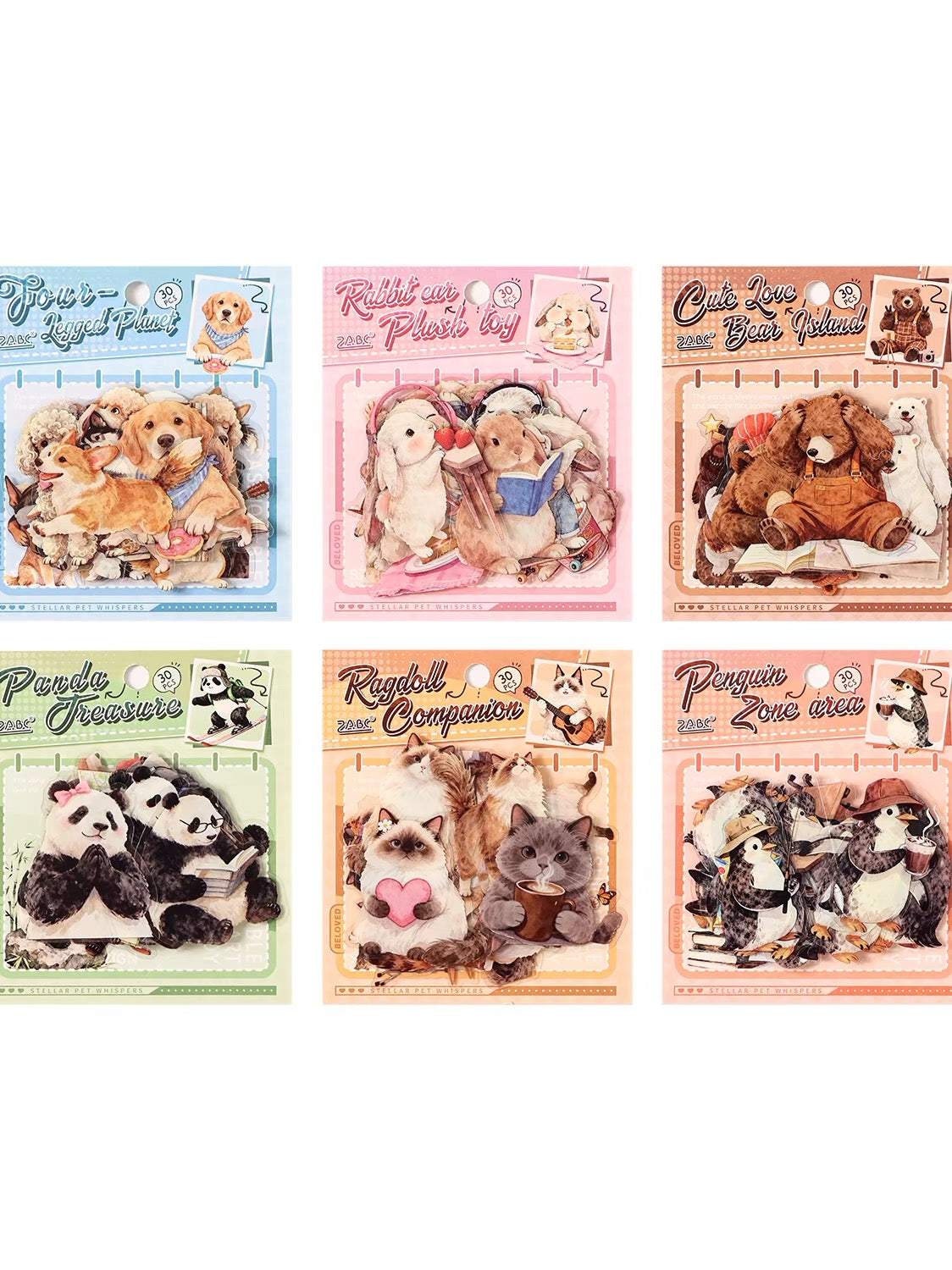 Stickers Troquelados de Animales – Pack de 30 Unidades