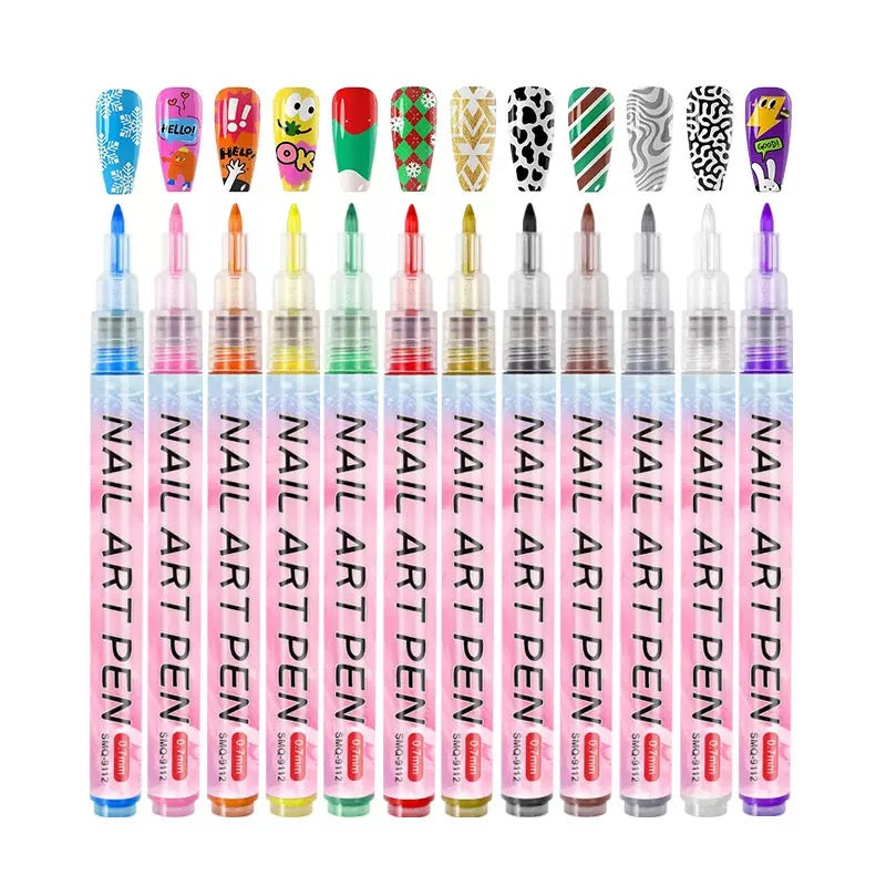LAPIZ PARA UÑAS 0.7mm 12COLORES  D-2