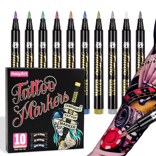 Marcador para tatuajes metálicos X10colores  R-10