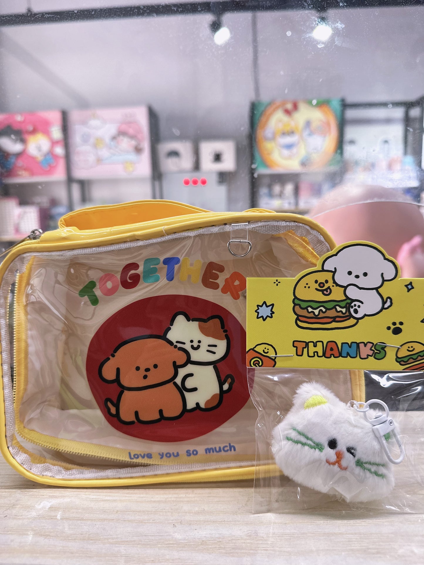 Bolsa de plástico transparente PVC (regalo 1 llavero )