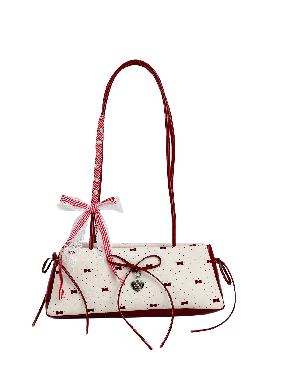 Cartera De Hombro Mujer Coquette Con Lazo Y Dije Corazón