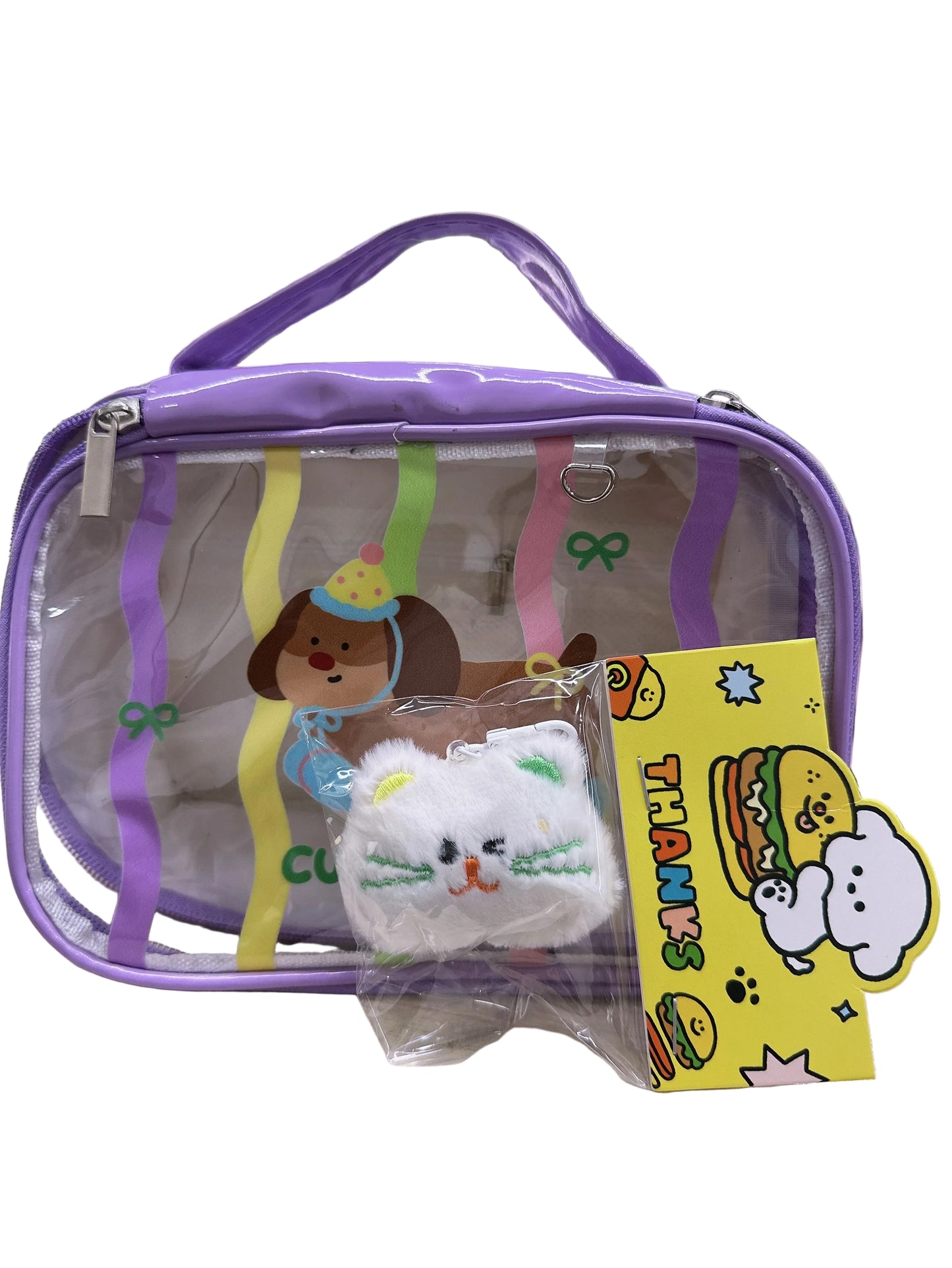 Bolsa de plástico transparente PVC (regalo 1 llavero )