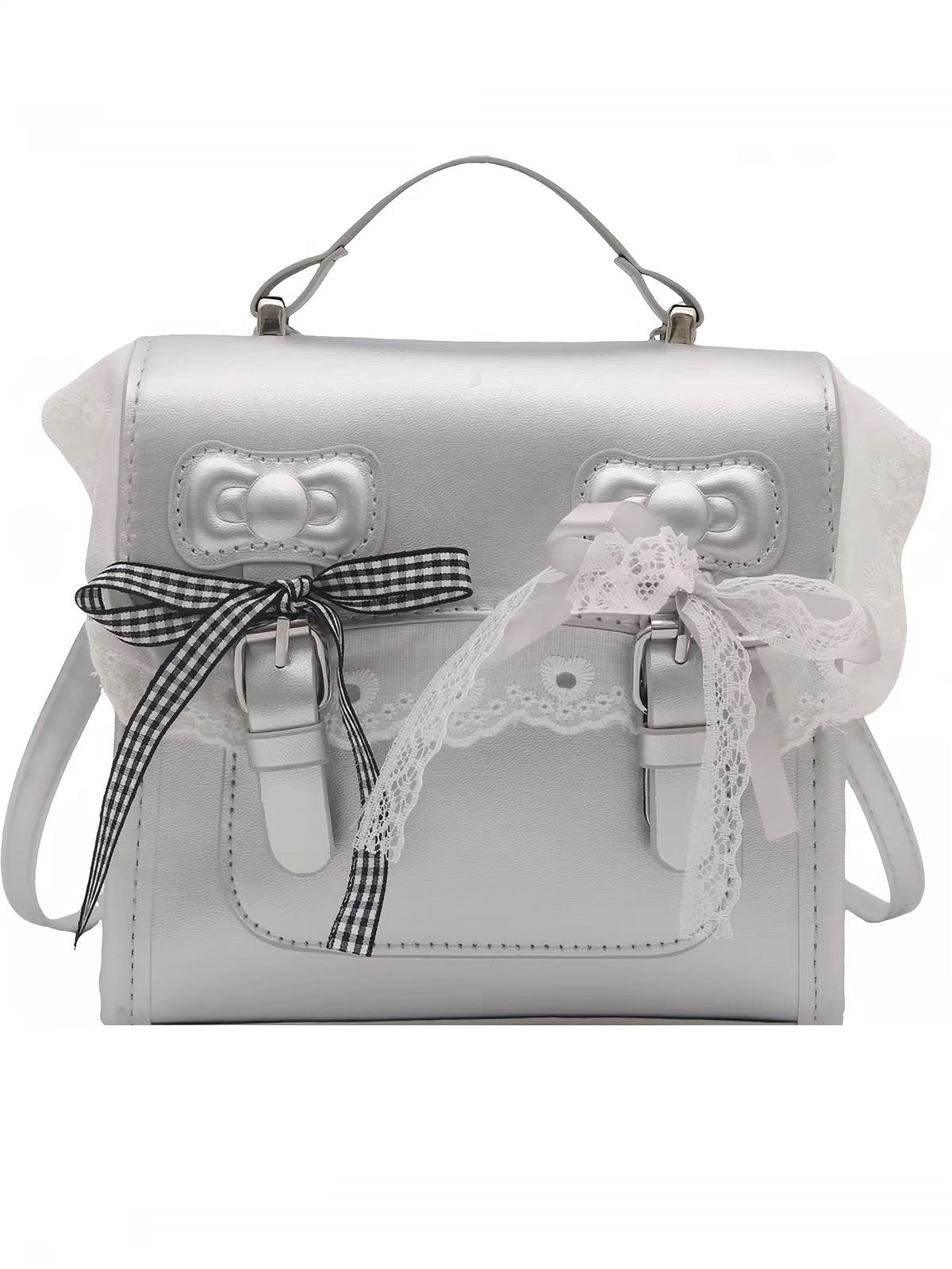 Mini Mochila Mujer Coquette Con Lazos Y Encaje PU