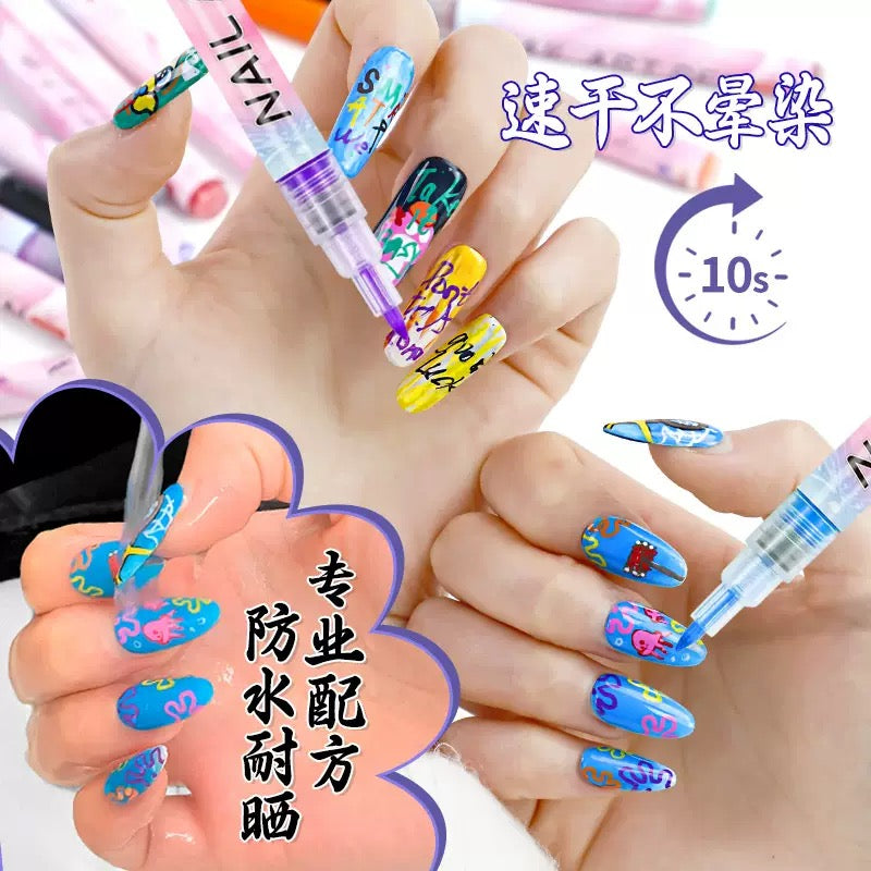 LAPIZ PARA UÑAS 0.7mm 12COLORES  D-2
