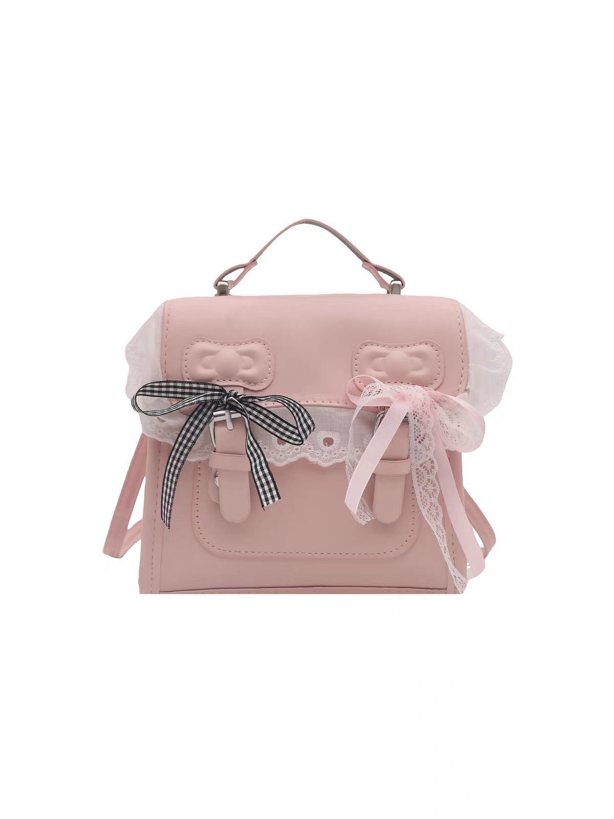Mini Mochila Mujer Coquette Con Lazos Y Encaje PU