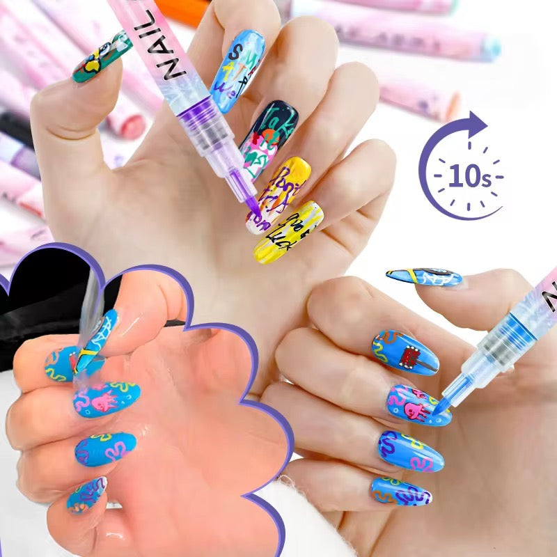 LAPIZ PARA UÑAS 0.7mm 12COLORES  D-2