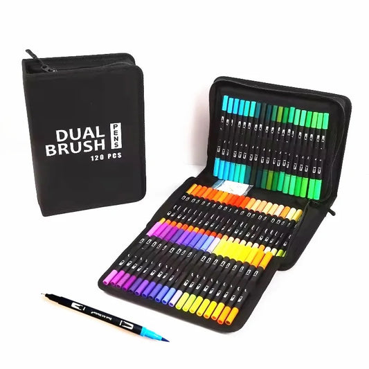 Marcadores Artístico de dobles punta FLEXIBLES 60，72，80，100， 120colores