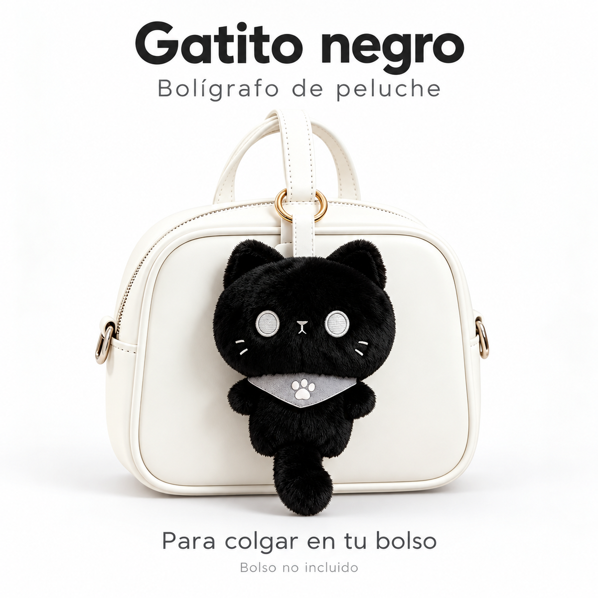Lápiz de Peluche Gatito con Aro para Colgar