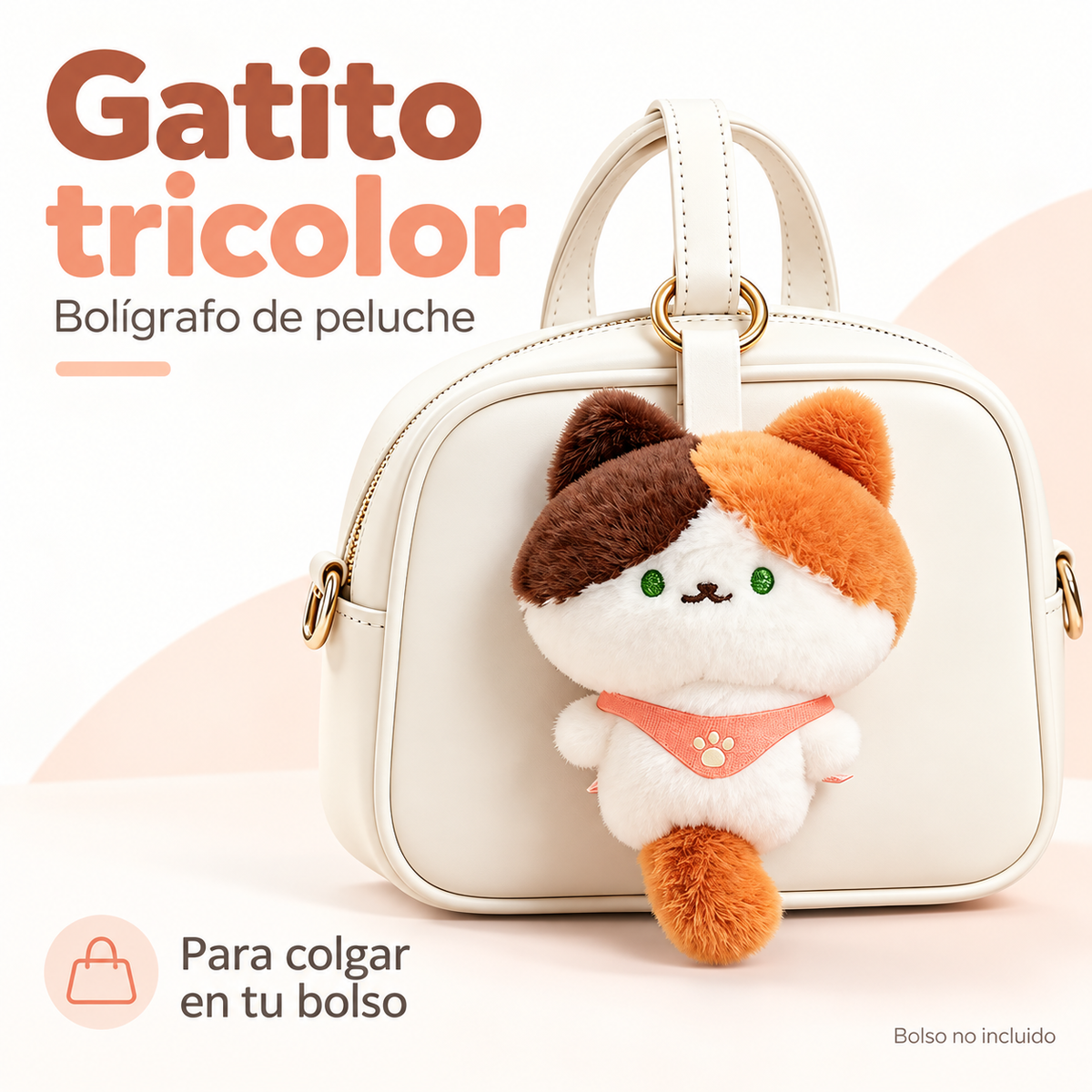 Lápiz de Peluche Gatito con Aro para Colgar