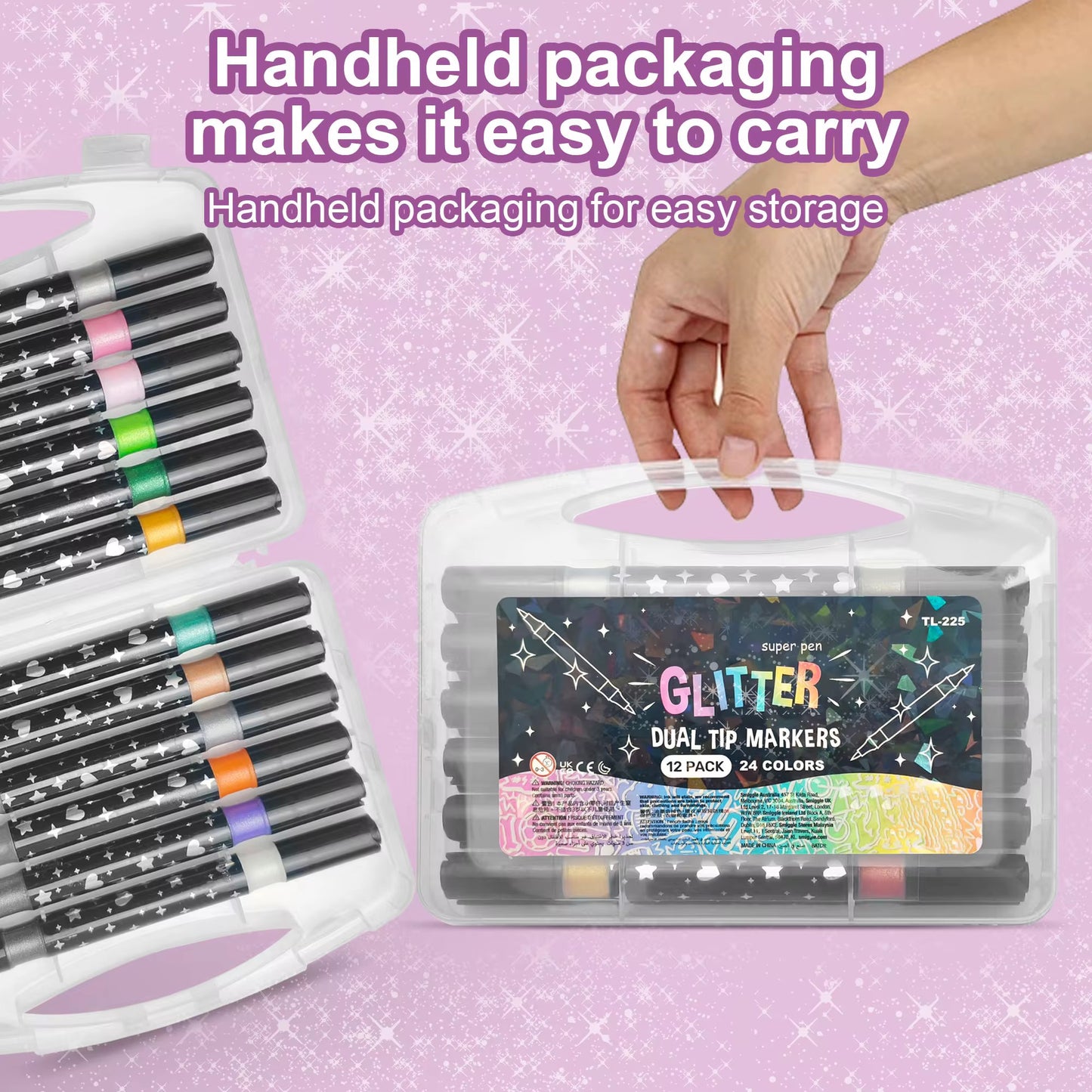 Graffiti metálico de doble extremo 12 24 36 48
colores marcadores de brillo