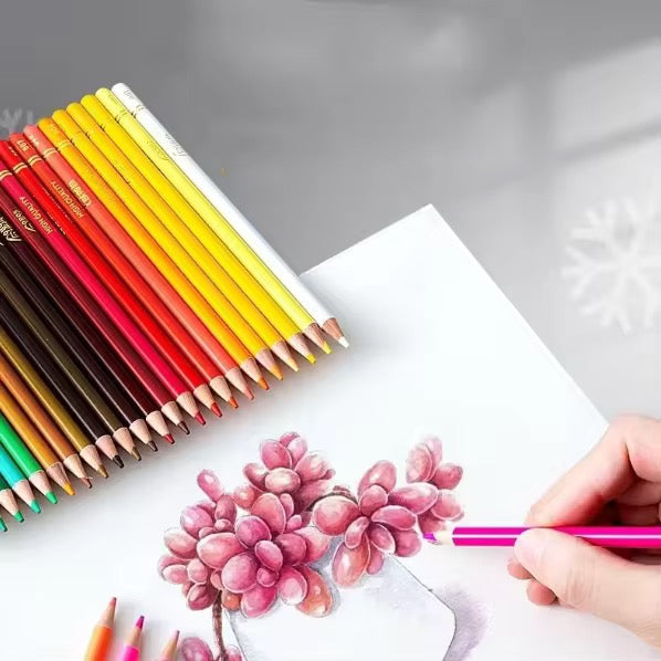 Lápices de colores 72C en caja de hojalata para estudiantes de arte, lápices de colores a base de aceite y solubles en agua.