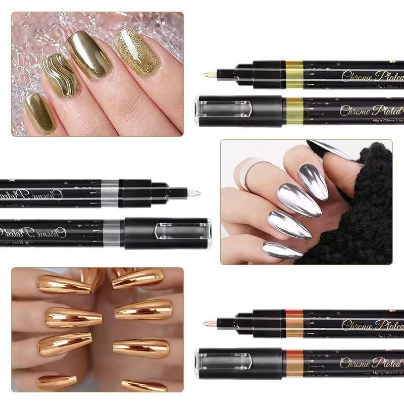 LAPIZ PARA UÑAS 3Colores METÁLICOS R-6